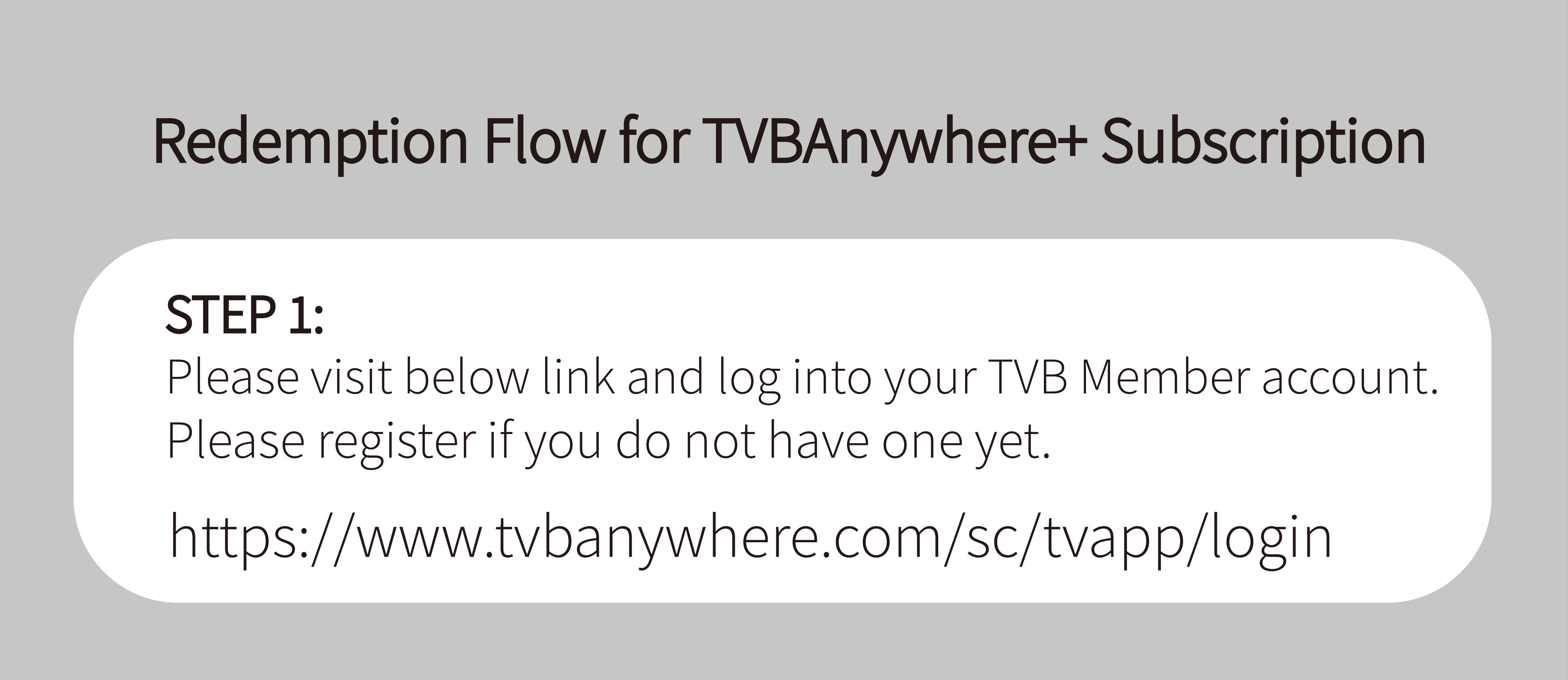 Redemption Flow for TVBAnywhere Subscription